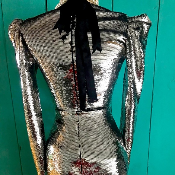 MICHEAL KORS party silver sequin dress size xxs  💗💕💗 - Picture 2 of 10